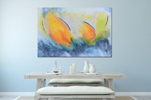 Abstract flower painting original work - 1425